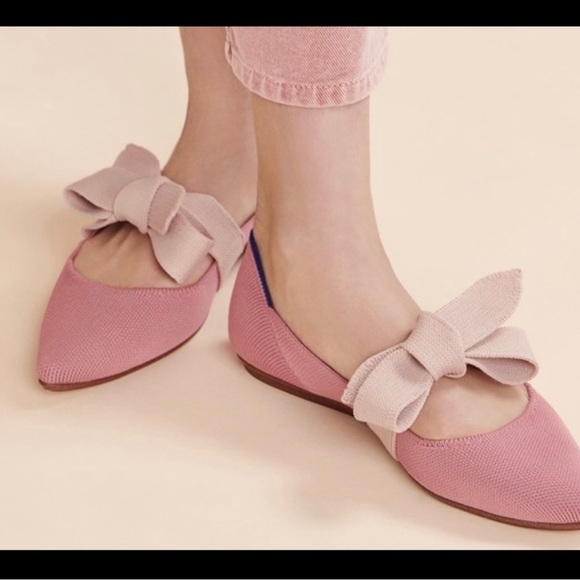 Rothy's | Shoes | Rothys Mary Jane Bow Tie Pink Point Flats | Poshmark